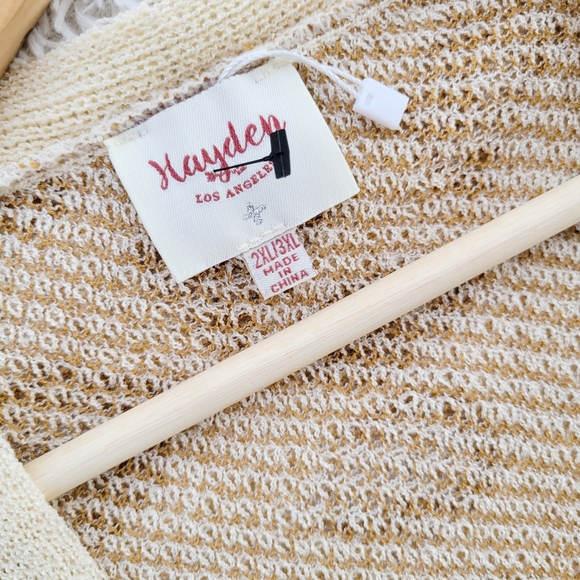 Hayden Plus Size Open Front Leopard Print Knit Cardigan - Picture 5 of 6